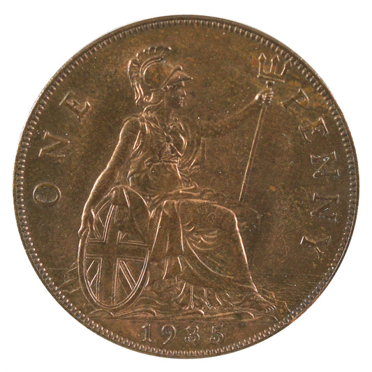 Great Britain 1935 Penny Almost Uncirculated (AU50)