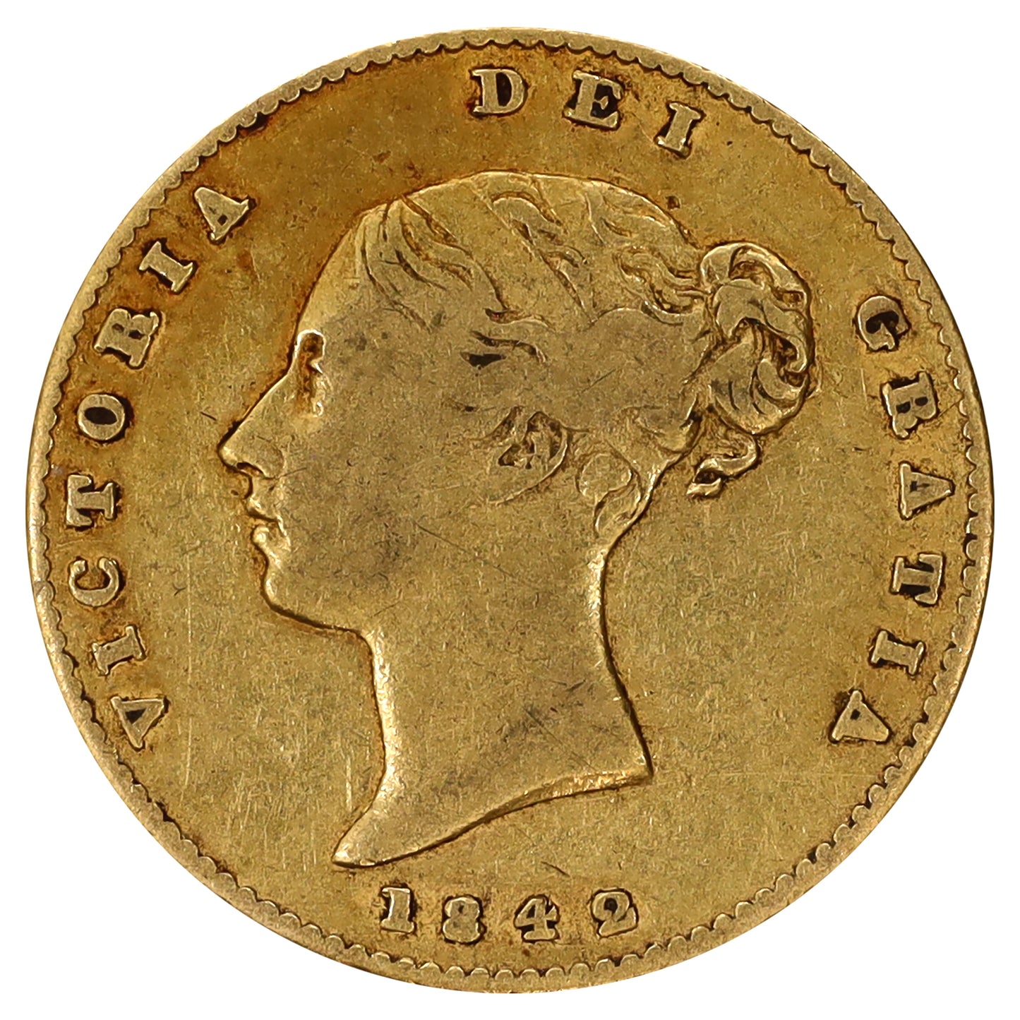 Great Britain 1842 Gold 1/2 Sovereign