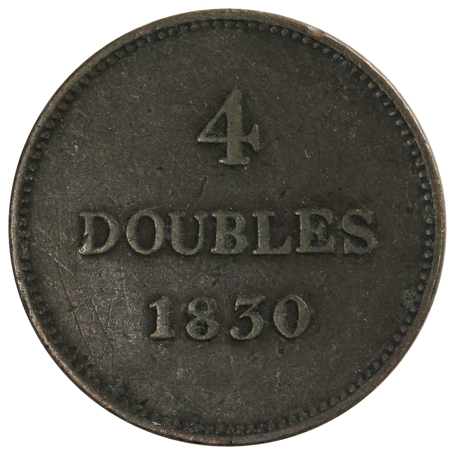 Guernsey 1830 4 Doubles Extra Fine (EF40)