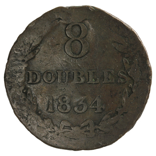 Guernsey 1834 8 Doubles Very Fine (VF20)