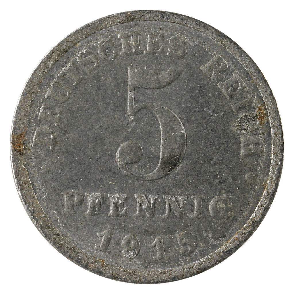 German Empire 1915J 5 Pfennig Uncirculated (MS60)