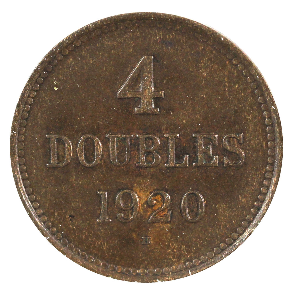 Guernsey 1920H 4 Doubles Almost Uncirculated (AU50)