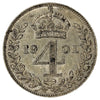 Great Britain 1901 4 Pence Extra Fine (EF40)
