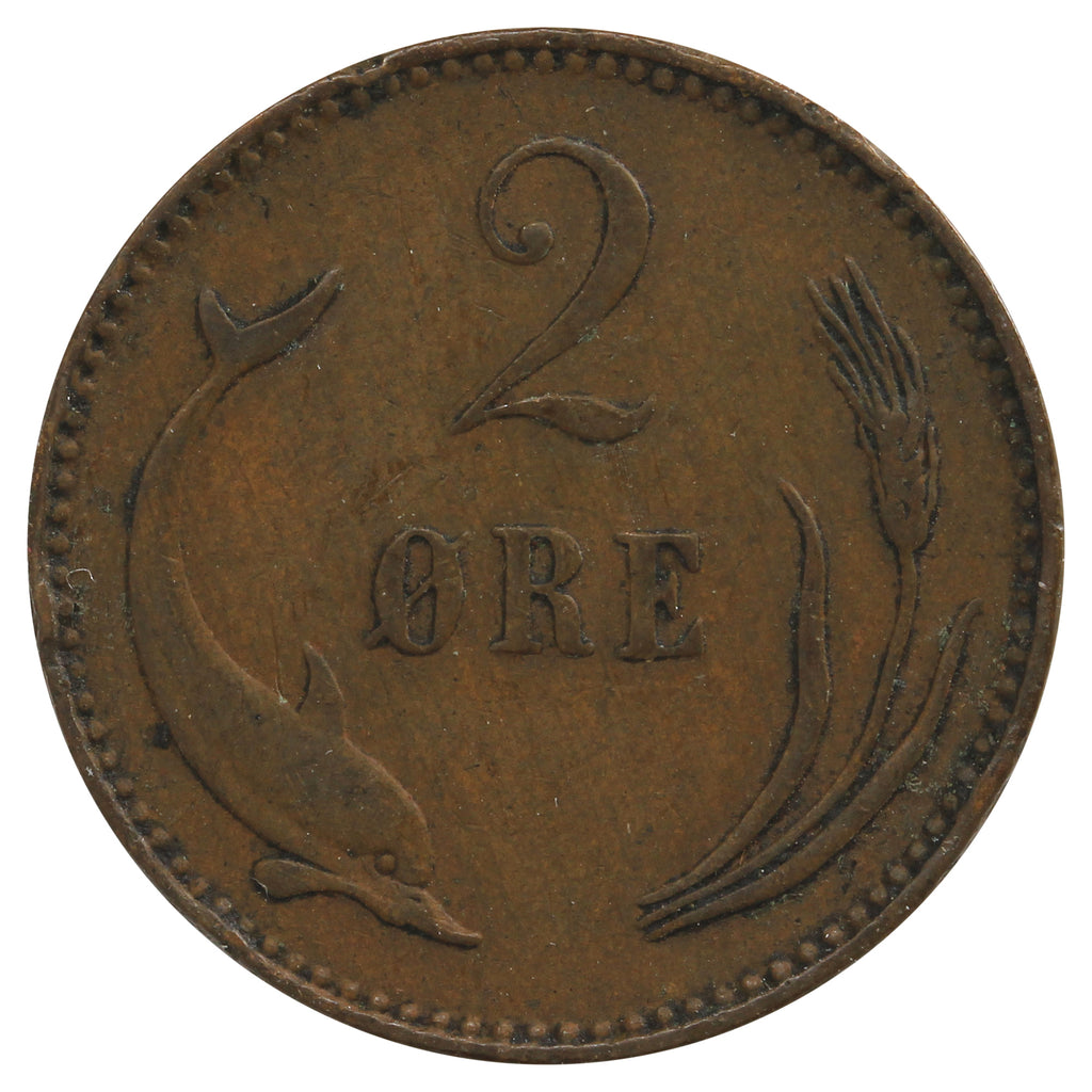 Denmark 1894VBP 2 Ore Extra Fine (EF40)