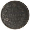 Italy 1867OM 10 Centesimi VF-EF (VF30)