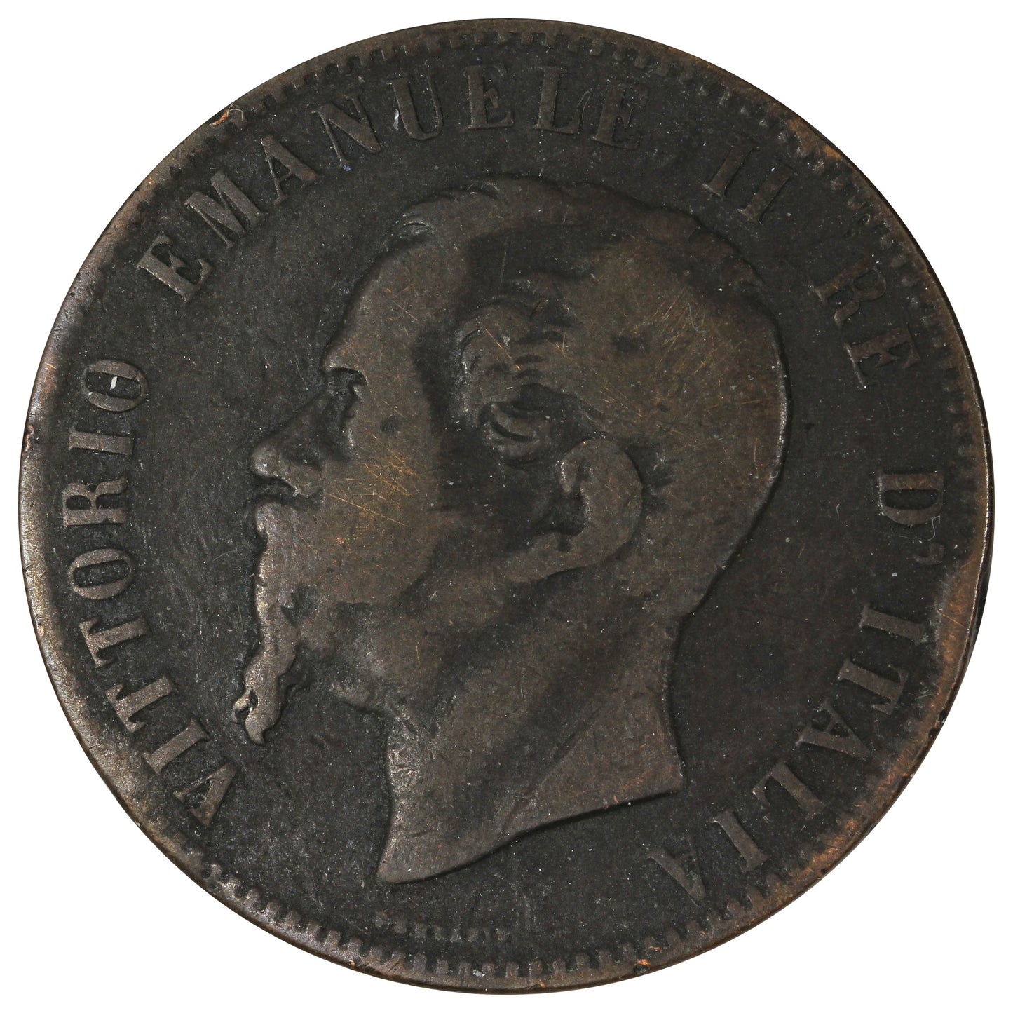 Italy 1867OM 10 Centesimi VF-EF (VF30)