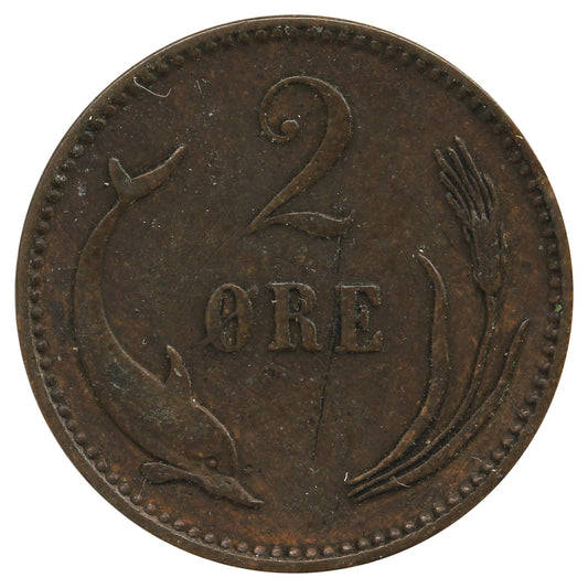 Denmark 1906VBP 2 Ore Extra Fine (EF40)