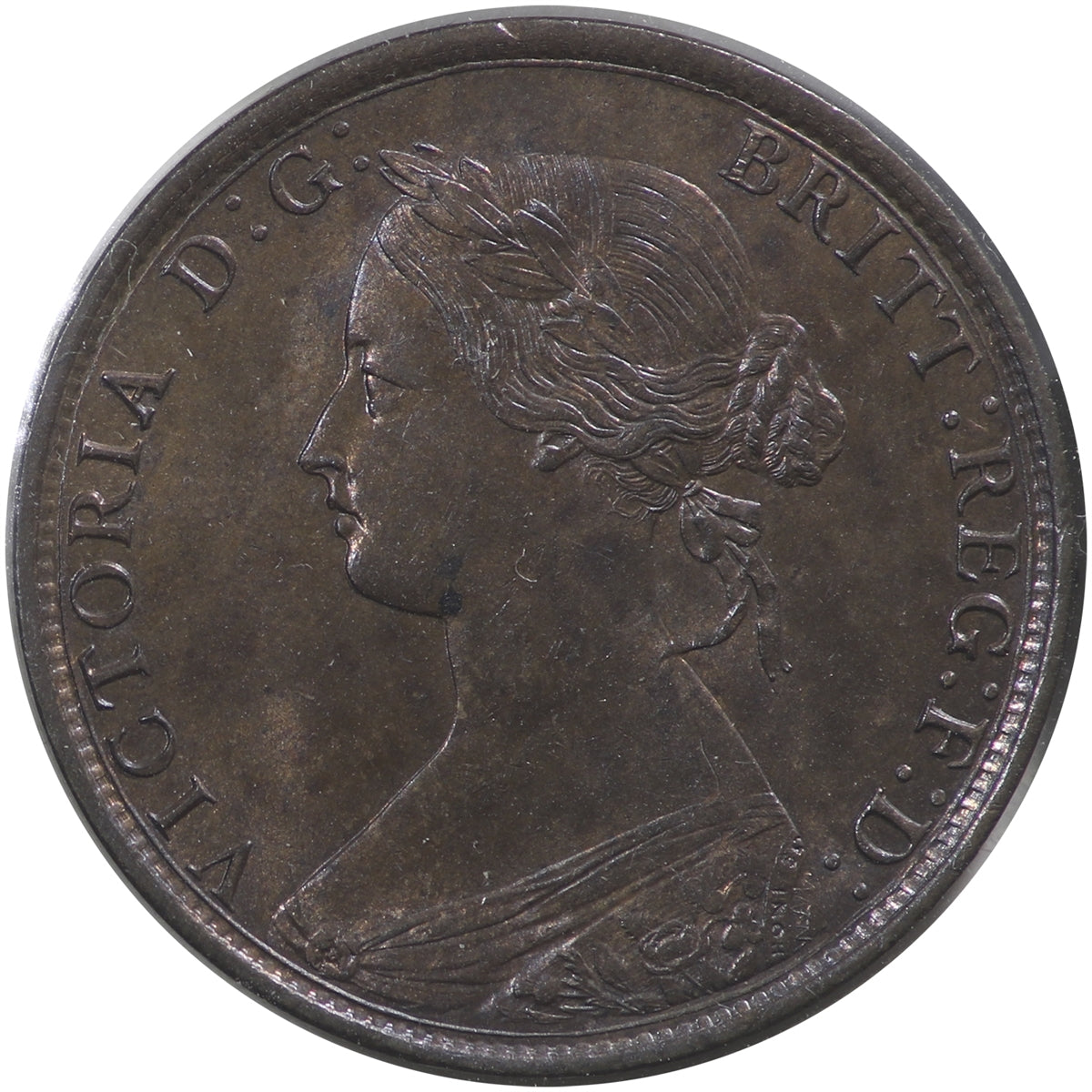 Great Britain 1862 1/2 Penny Brilliant Uncirculated (MS63) Lustrous R & B $