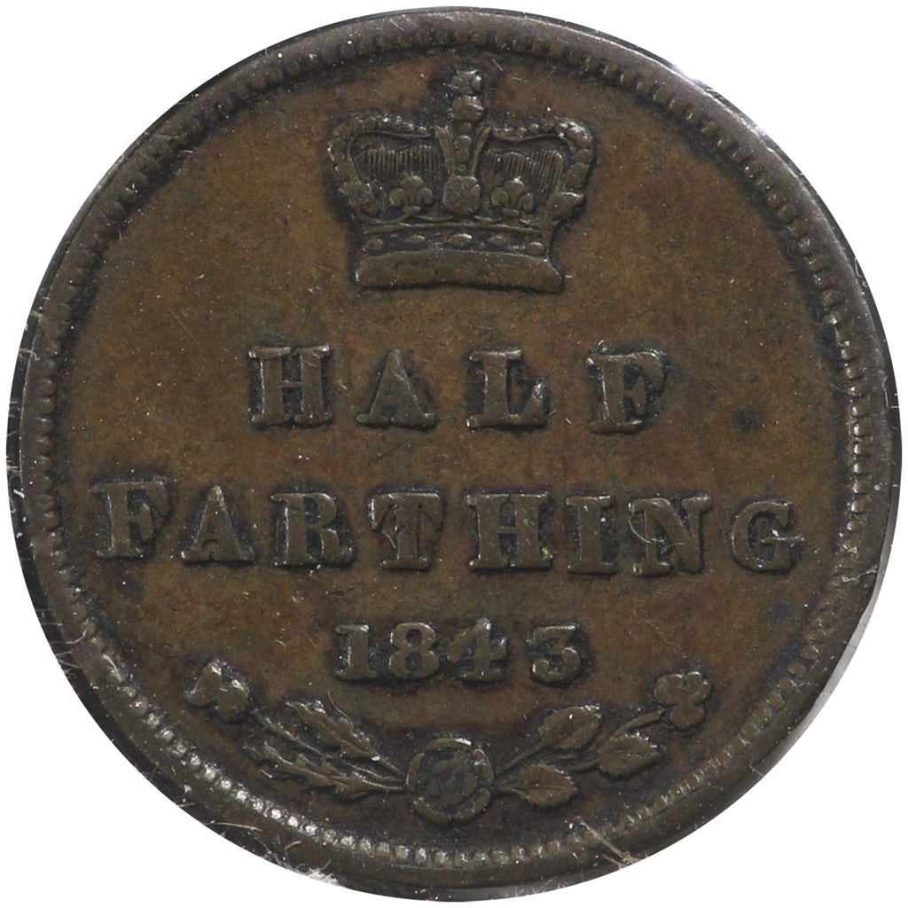 Great Britain 1843 1/2 Farthing VF-EF (VF30) $