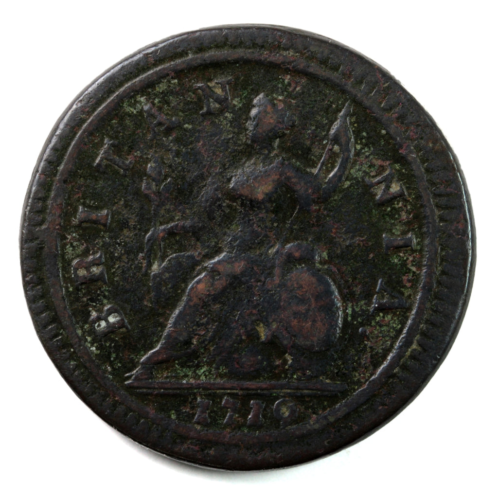 Great Britain 1719 1/2 Penny Very Fine (VF20) Corrosion $