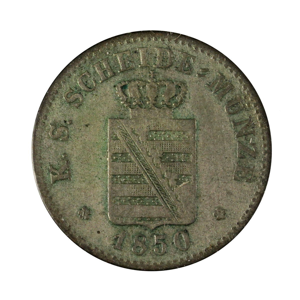 German States 1850F Saxony 2 Groschen VF-EF (VF30)