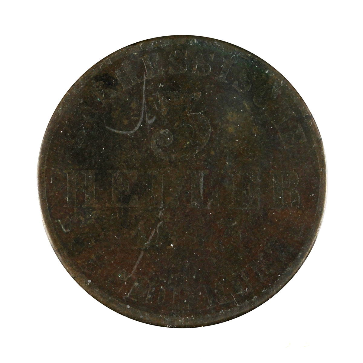 German States 1843 Hesse-Cassel 3 Heller Very Fine (VF20)