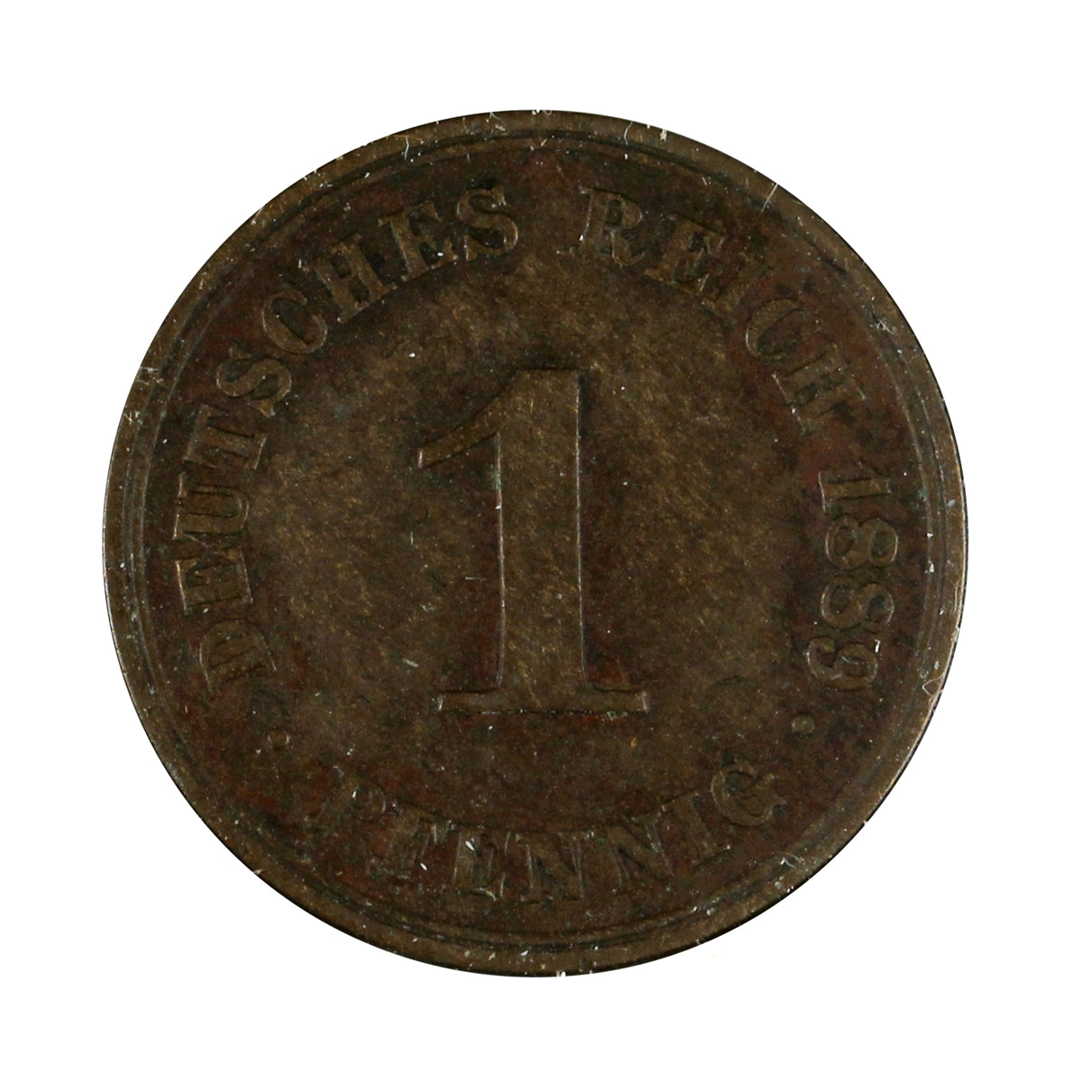German Empire 1889A Pfennig Extra Fine (EF40)