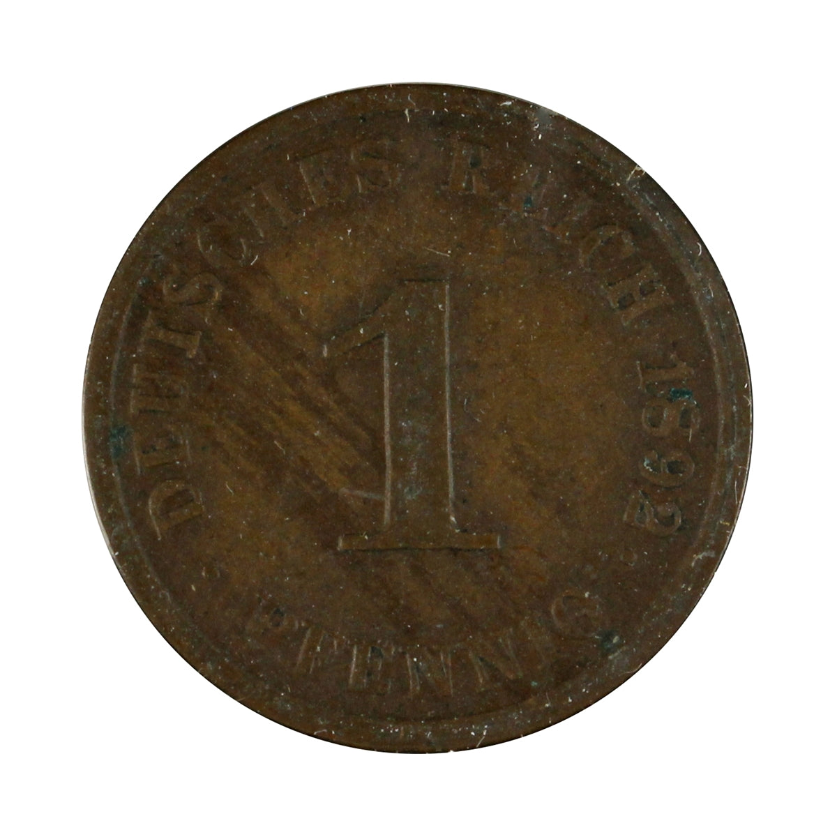 German Empire 1892J Pfennig Extra Fine (EF40)