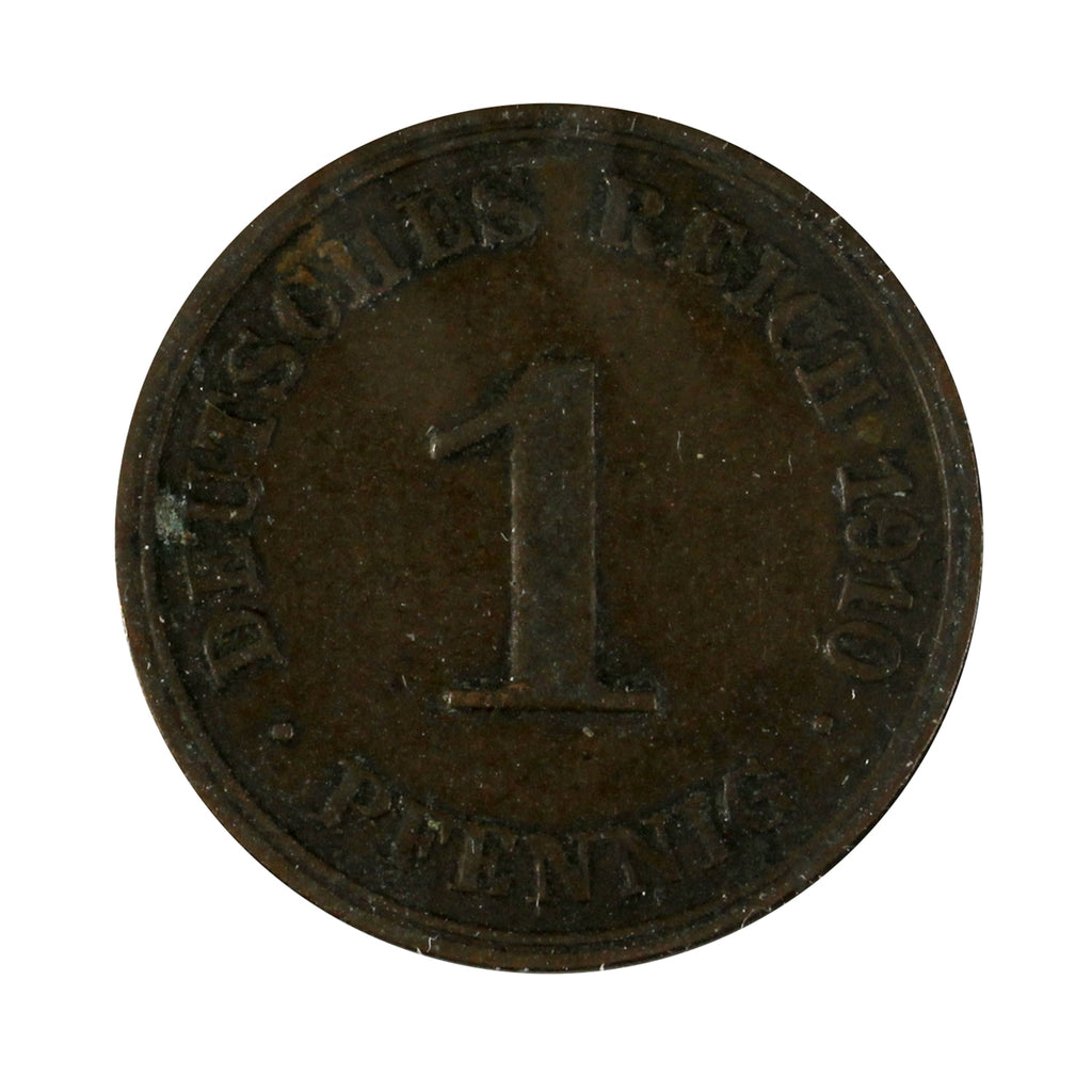 German Empire 1910J Pfennig Extra Fine (EF40)