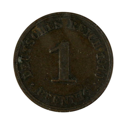 German Empire 1910J Pfennig Extra Fine (EF40)