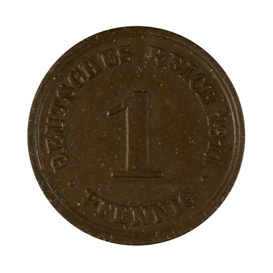 German Empire 1911F Pfennig Almost Uncirculated (AU50)