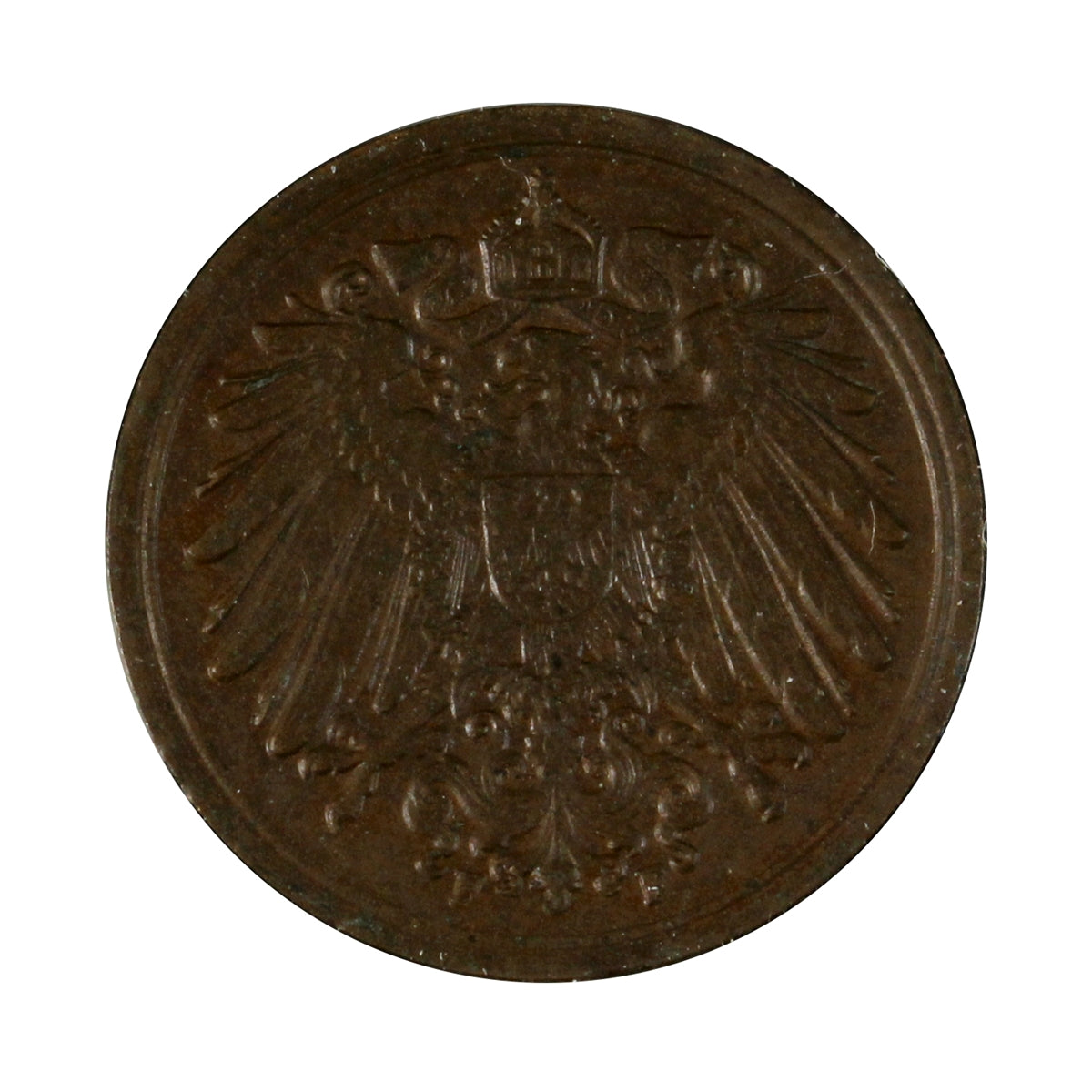 German Empire 1911F Pfennig Almost Uncirculated (AU50)