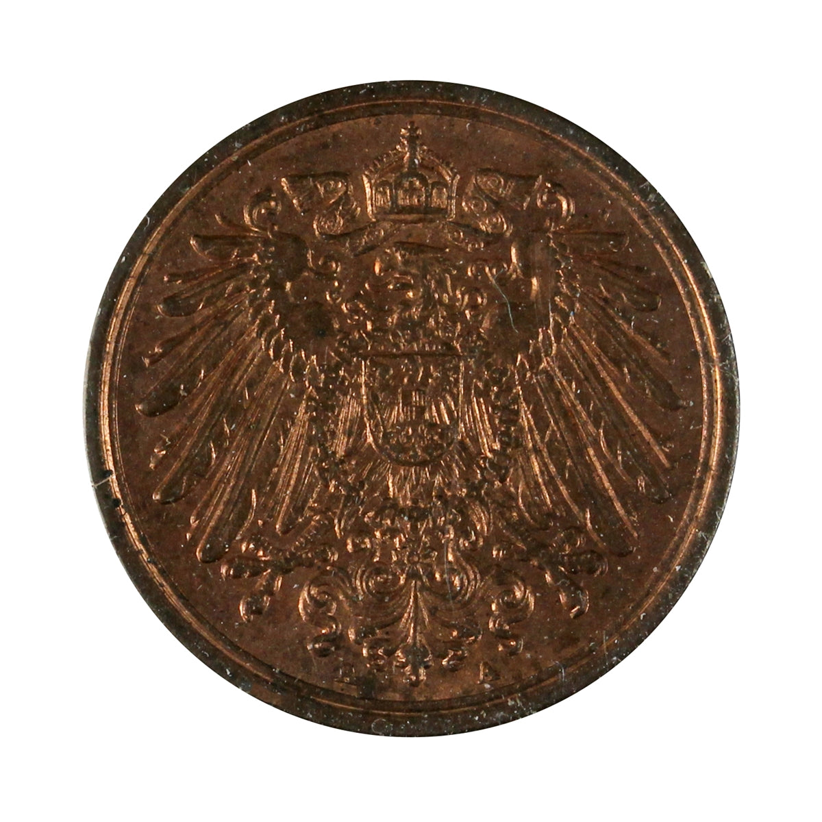German Empire 1913A Pfennig Almost Uncirculated (AU50)