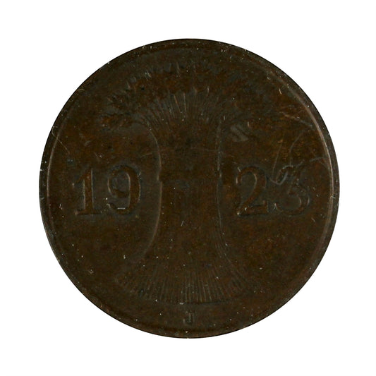 German Weimar Republic 1923J Pfennig VF-EF (VF30)