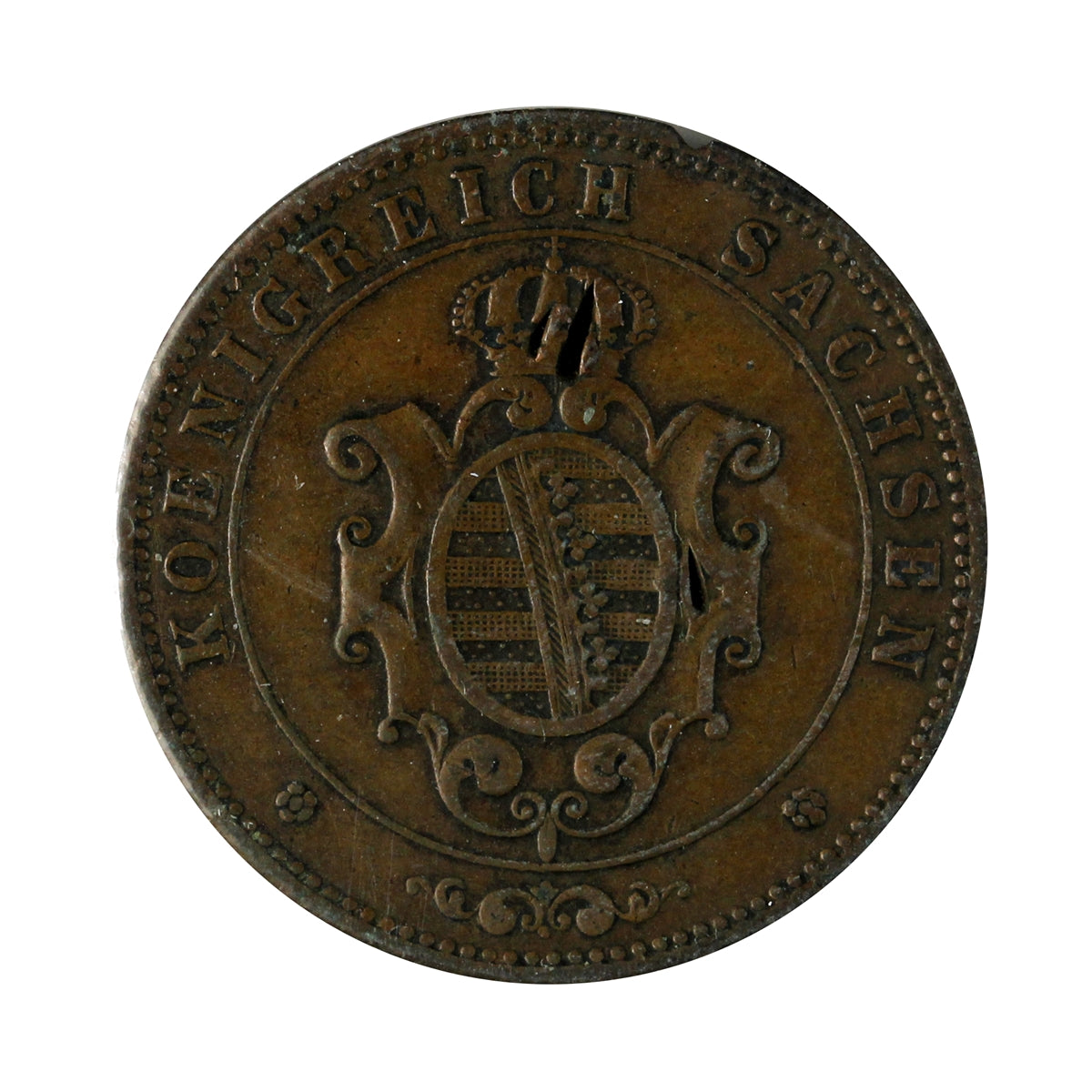 German States 1864B Saxony 5 Pfennig Extra Fine (EF40)