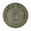 German Empire 1891A 5 Pfennig Extra Fine (EF40)