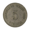 German Empire 1902E 5 Pfennig Extra Fine (EF40)