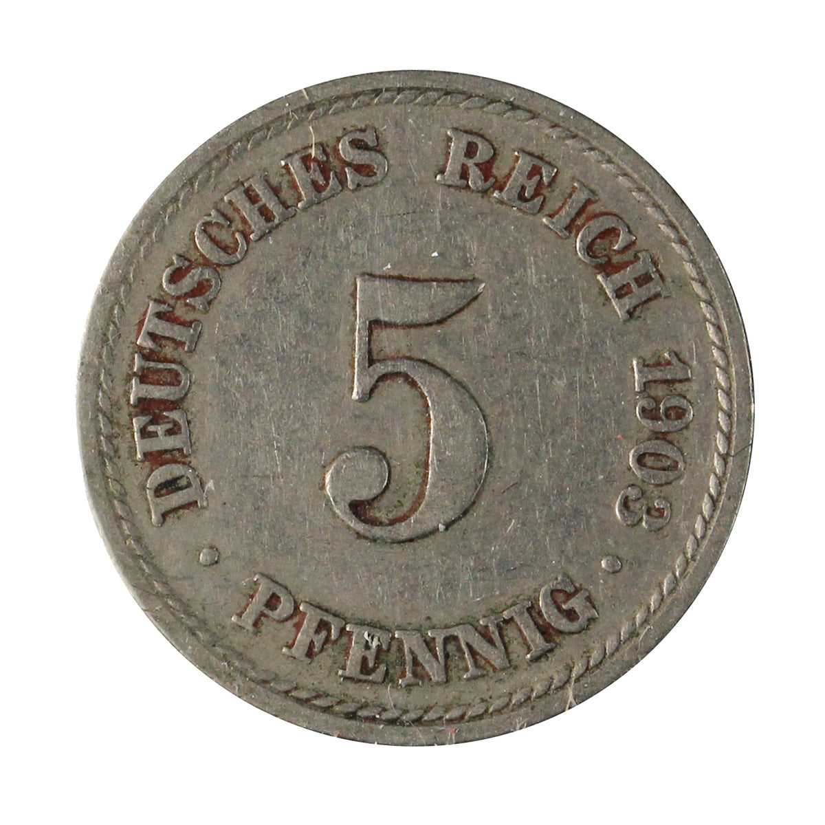 German Empire 1903F 5 Pfennig Extra Fine (EF40)