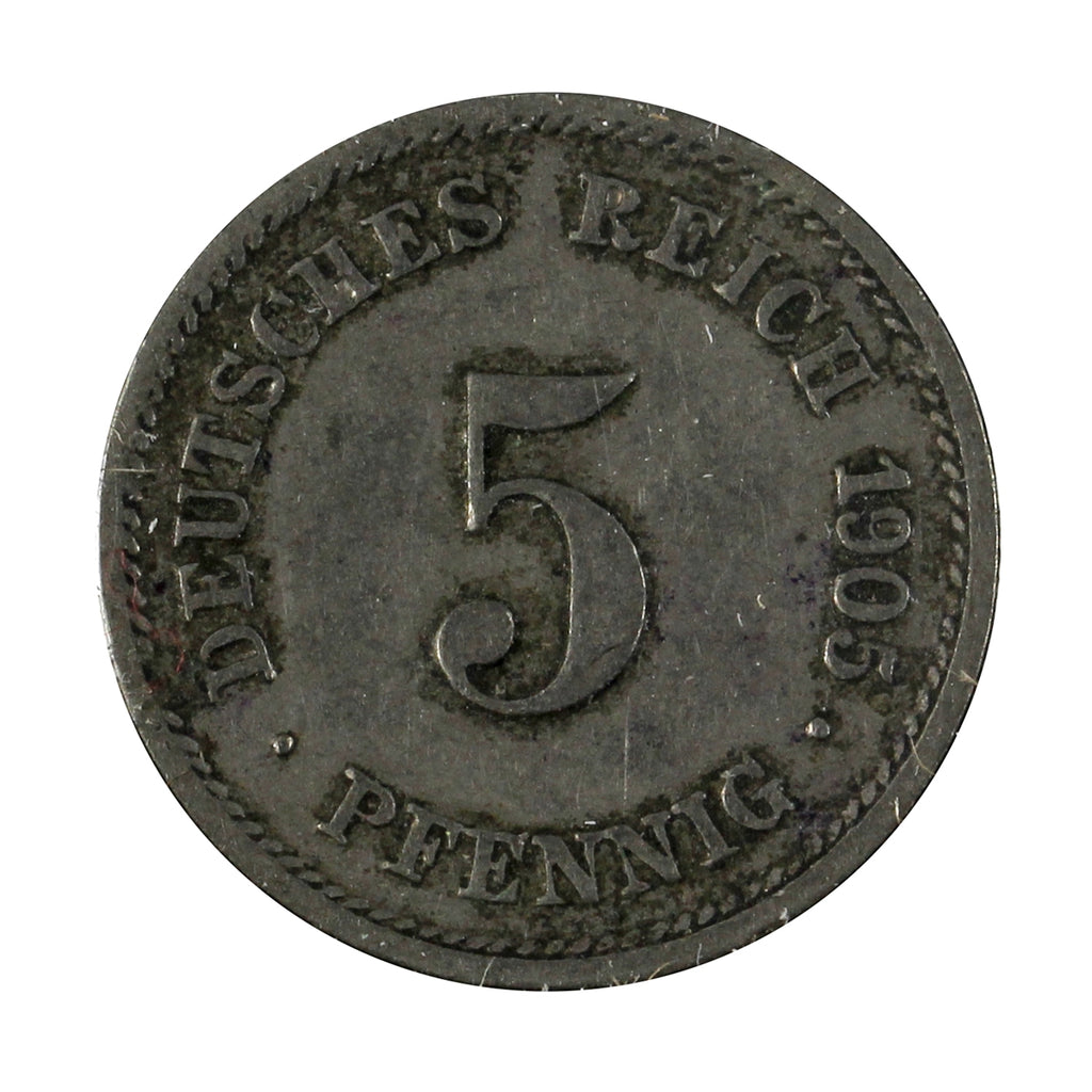 German Empire 1905G 5 Pfennig Extra Fine (EF40)