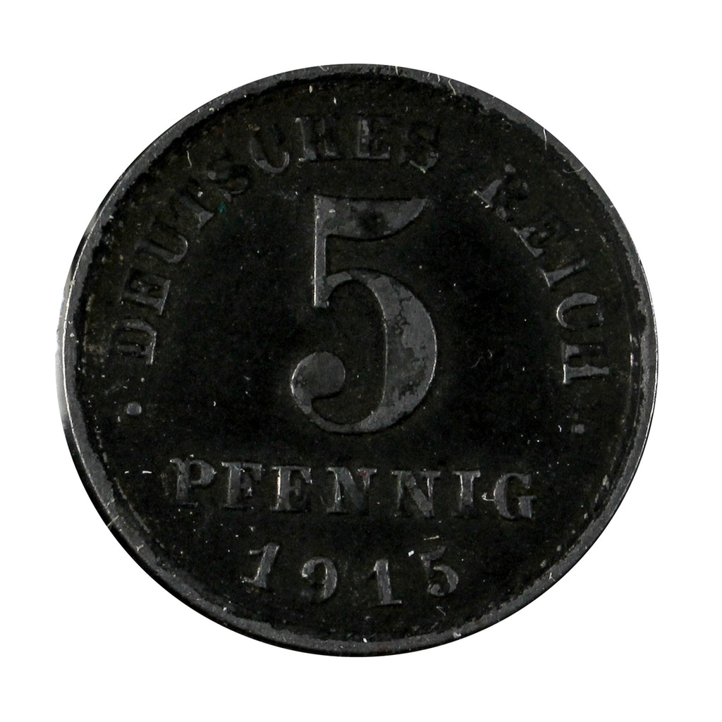 German Empire 1915A 5 Pfennig Almost Uncirculated (AU50)