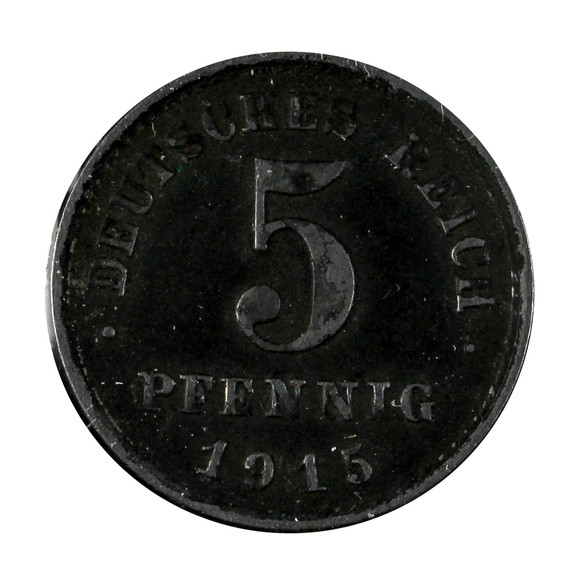 German Empire 1915A 5 Pfennig Almost Uncirculated (AU50)