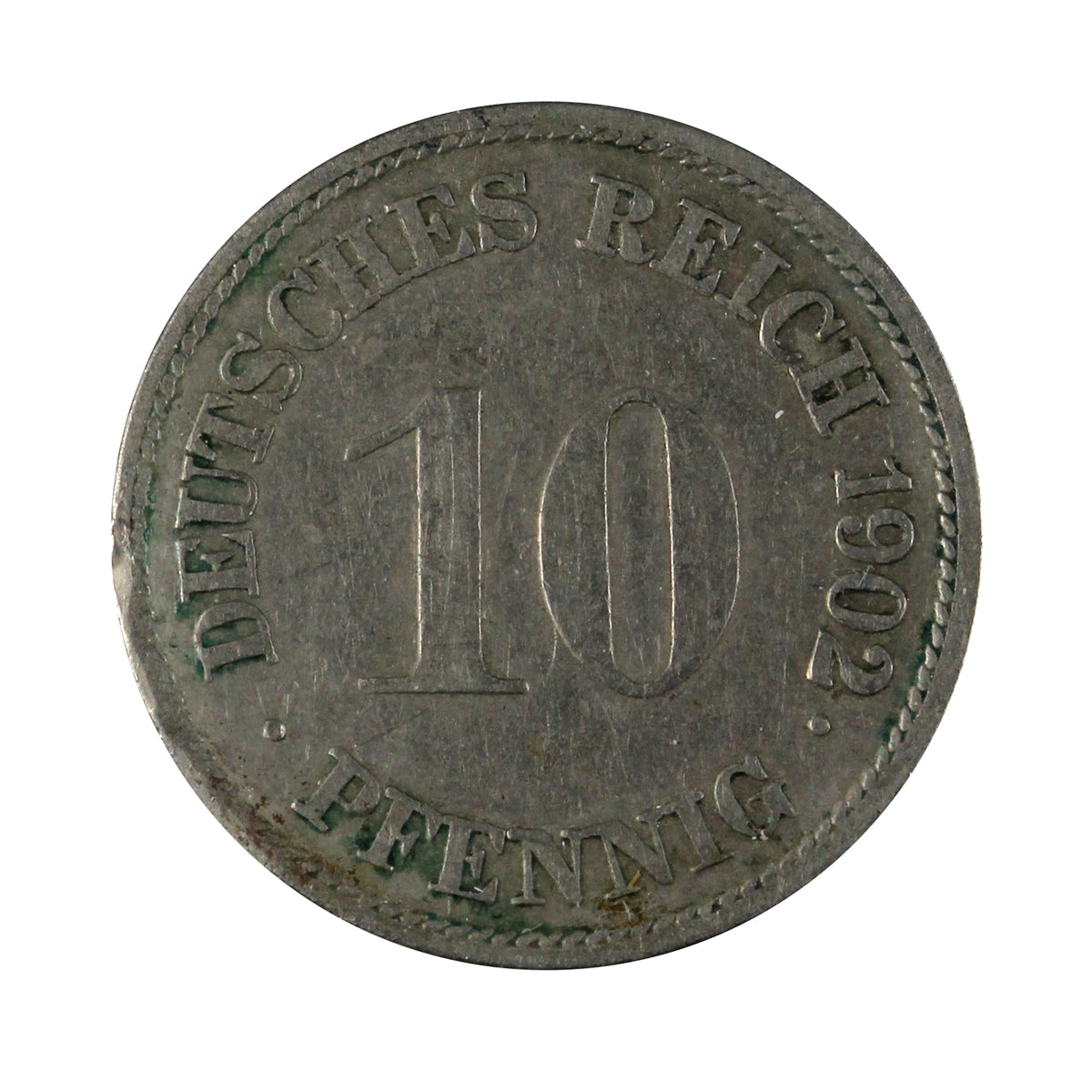 German Empire 1902G 10 Pfennig Very Fine (VF20)
