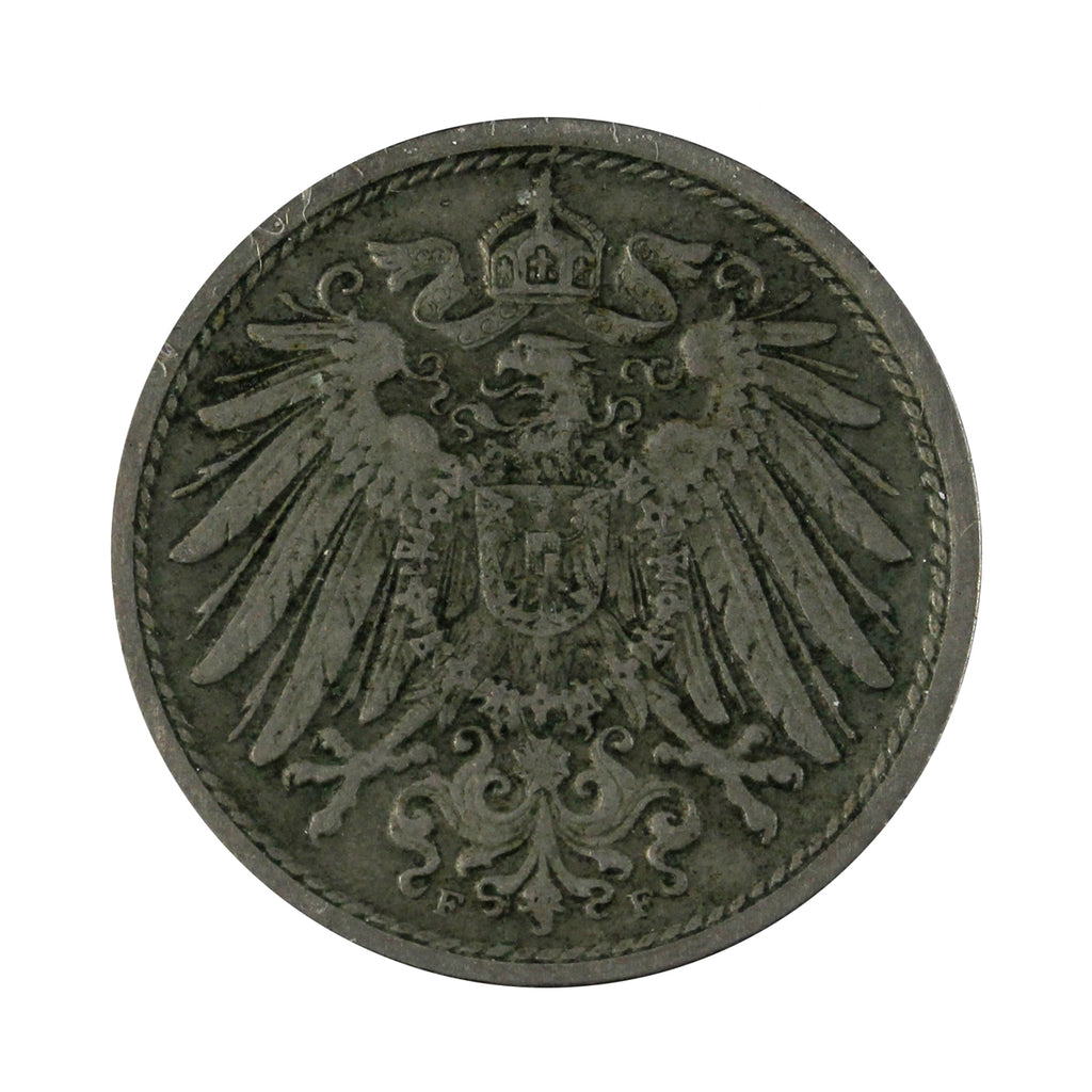 German Empire 1905F 10 Pfennig Extra Fine (EF40)