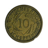 German Weimar Republic 1924J 10 Pfennig Extra Fine (EF40)