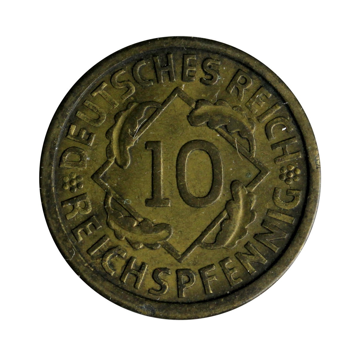 German Weimar Republic 1926A 10 Pfennig Extra Fine (EF40)