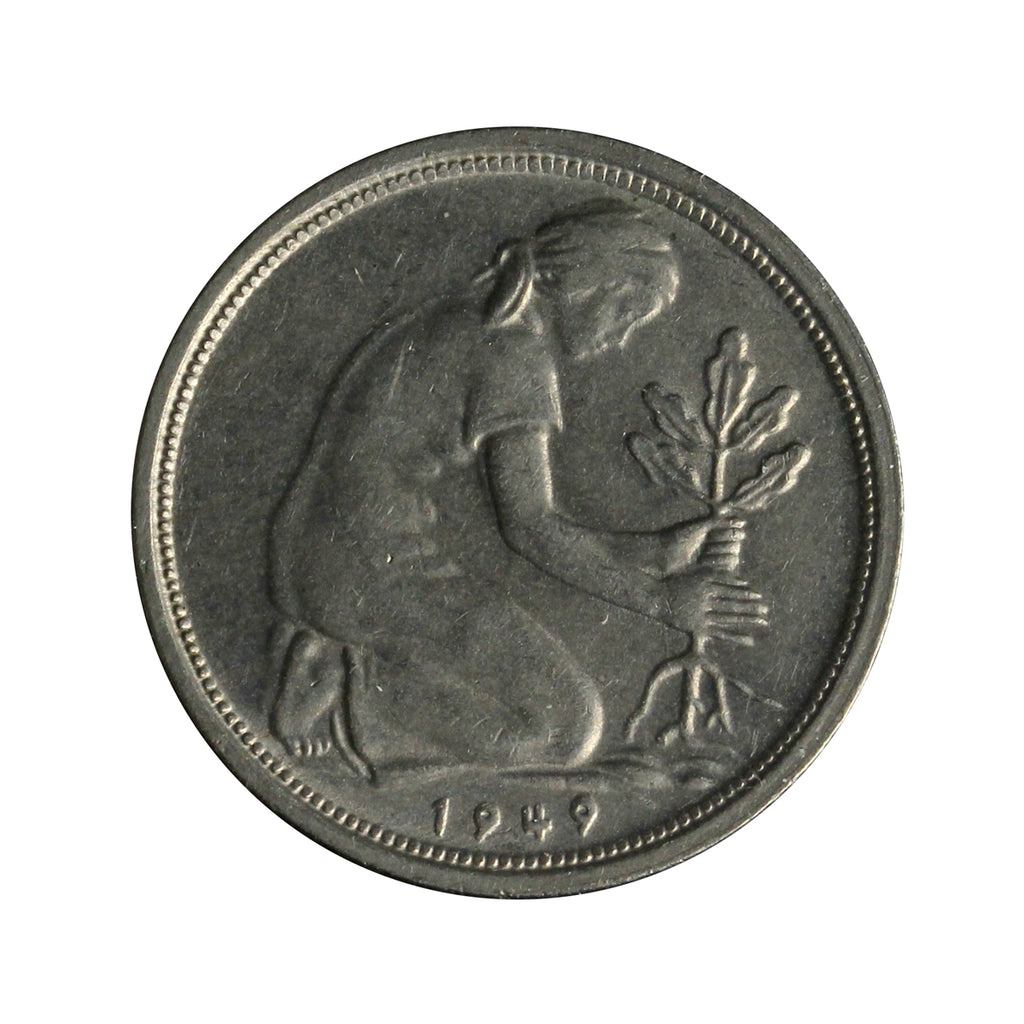Germany 1949G 50 Pfennig Almost Uncirculated (AU50)