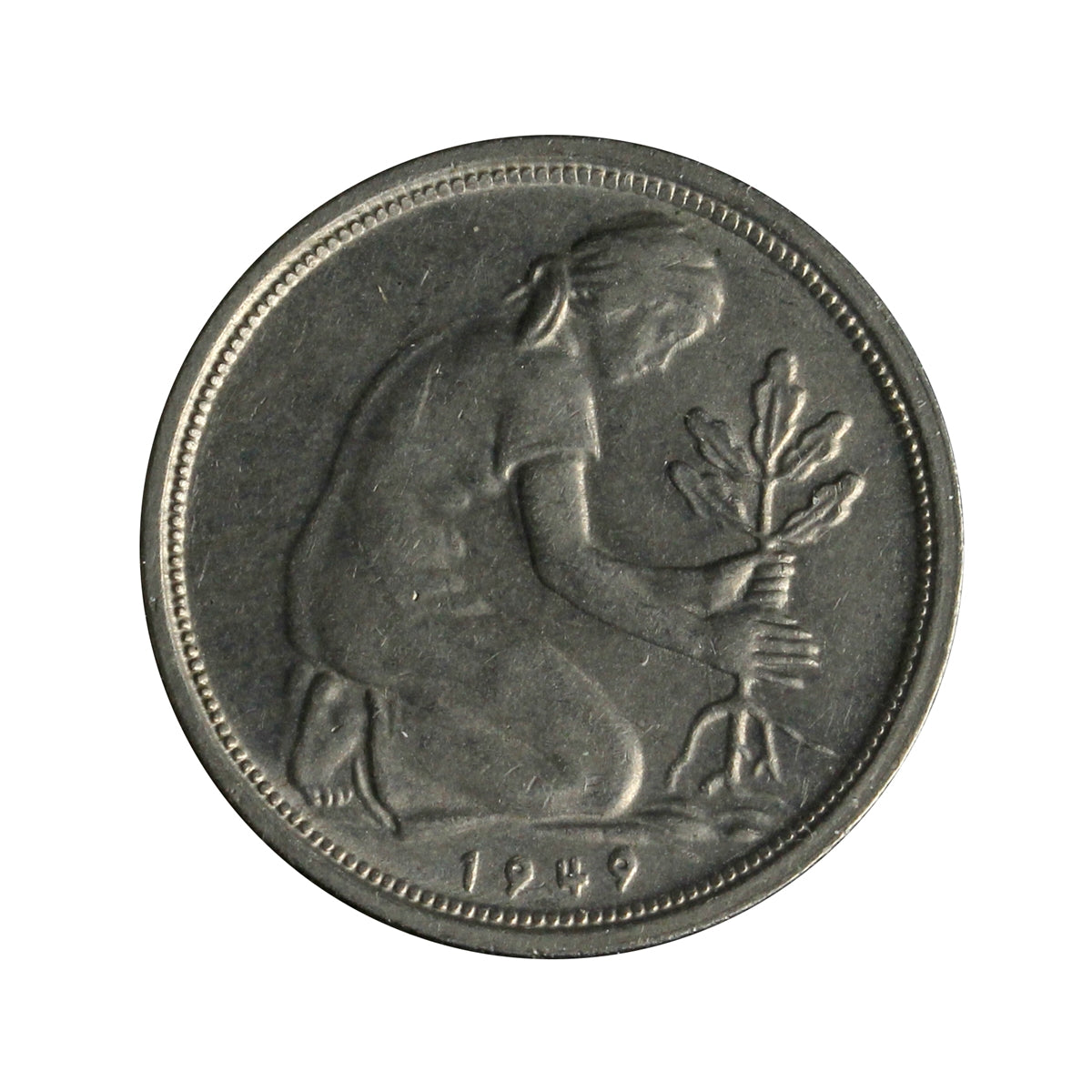 Germany 1949G 50 Pfennig Almost Uncirculated (AU50)