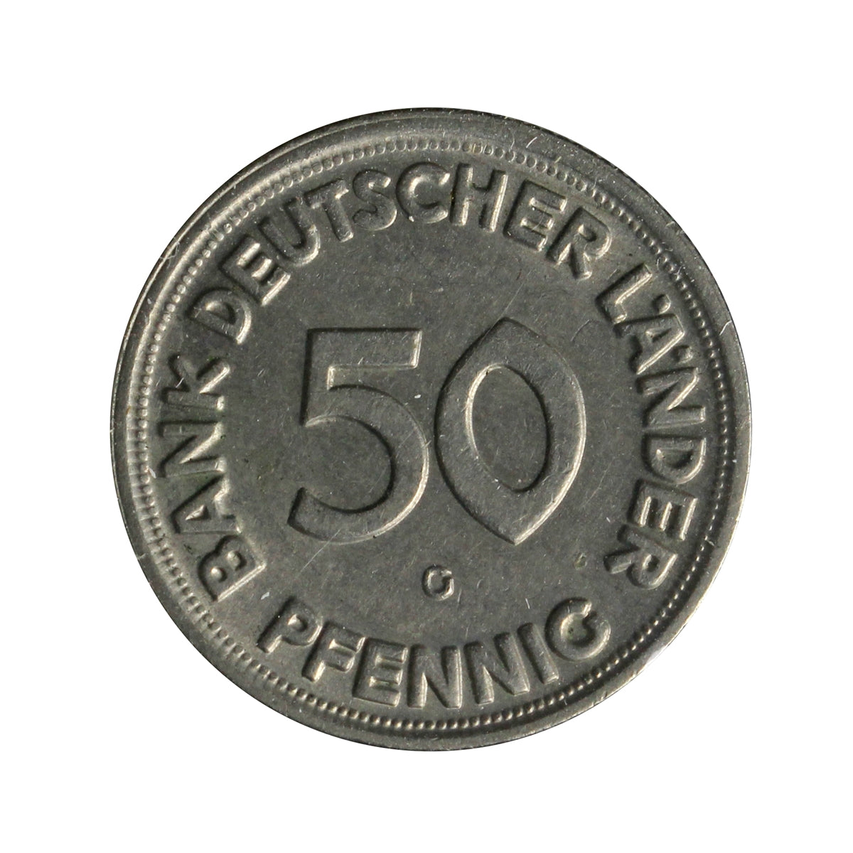 Germany 1949G 50 Pfennig Almost Uncirculated (AU50)