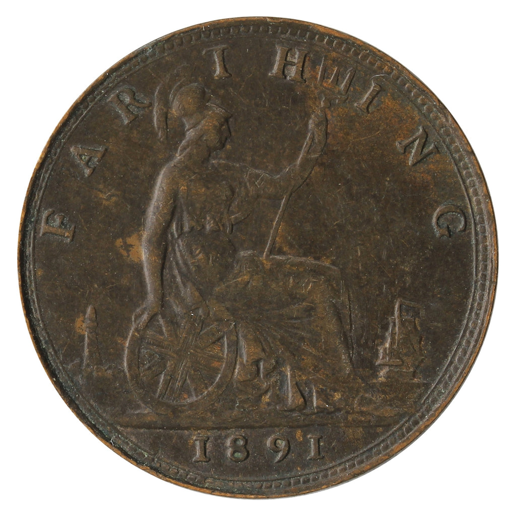 Great Britain 1891 Farthing EF-AU (EF45) $
