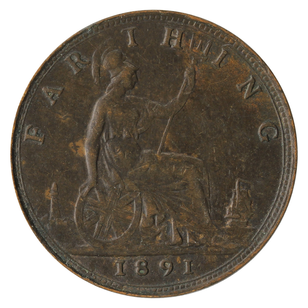 Great Britain 1891 Farthing EF-AU (EF45) $