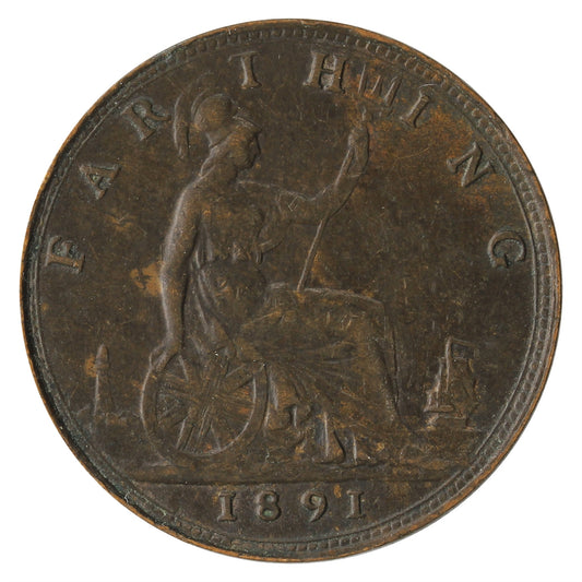 Great Britain 1891 Farthing EF-AU (EF45) $