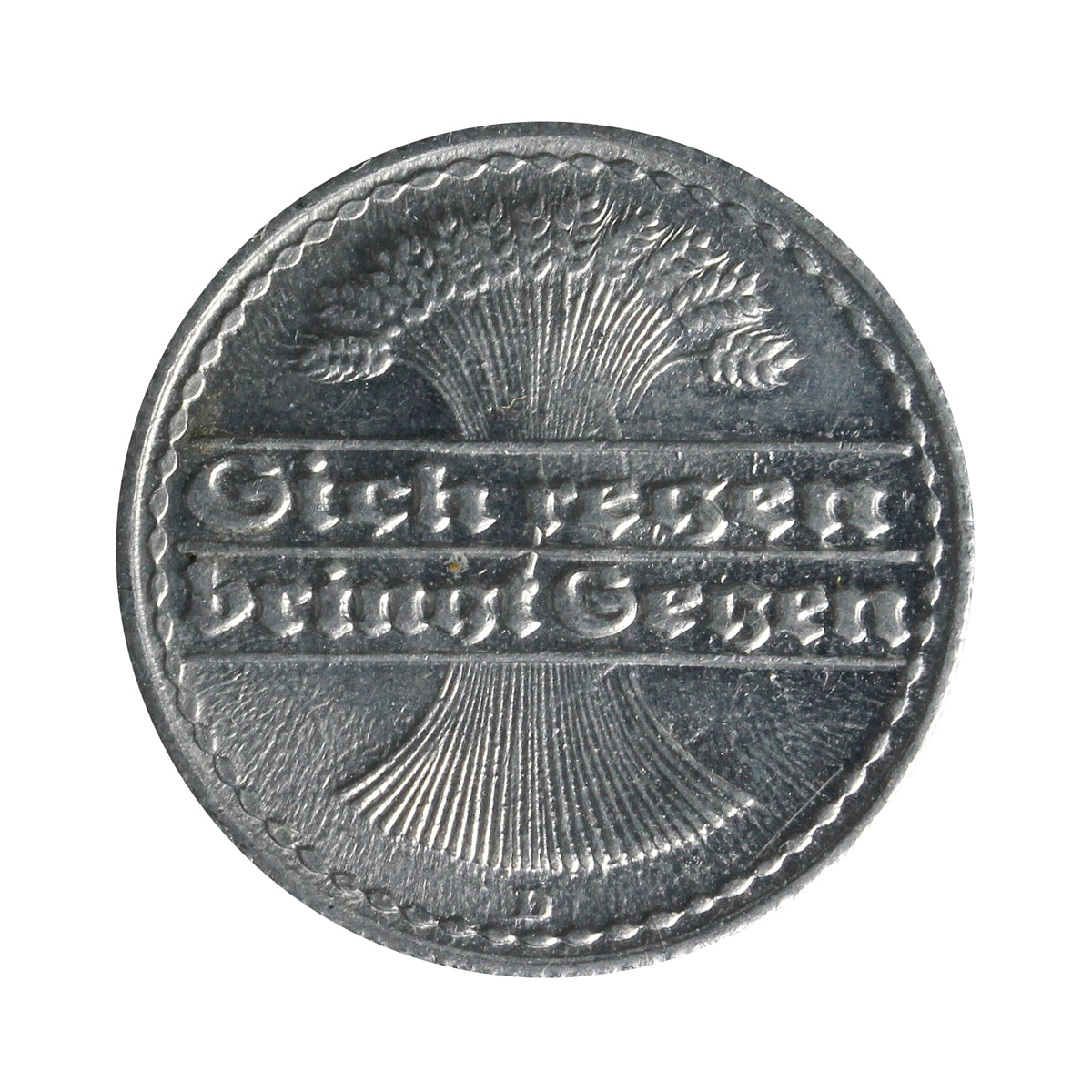 German Weimar Republic 1921D 50 Pfennig Uncirculated (MS60)