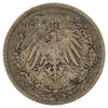 German Empire 1906A 1/2 Mark VF-EF (VF30)
