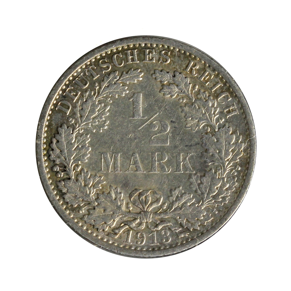 German Empire 1913A 1/2 Mark Extra Fine (EF40)