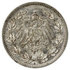 German Empire 1916A 1/2 Mark Almost Uncirculated (AU50)