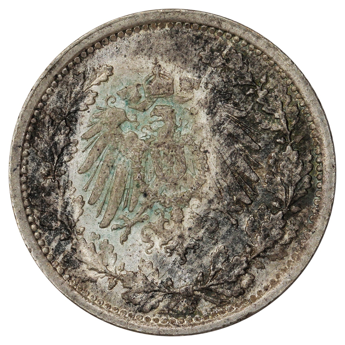 German Empire 1918F 1/2 Mark Extra Fine (EF40)