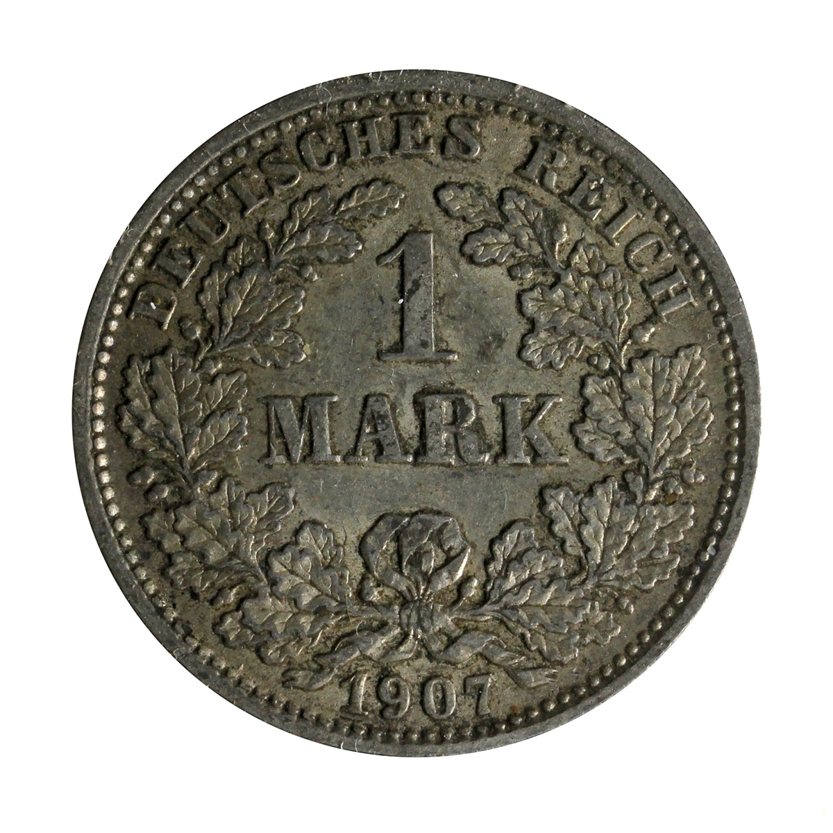 German Empire 1907D Mark Almost Uncirculated (AU50)