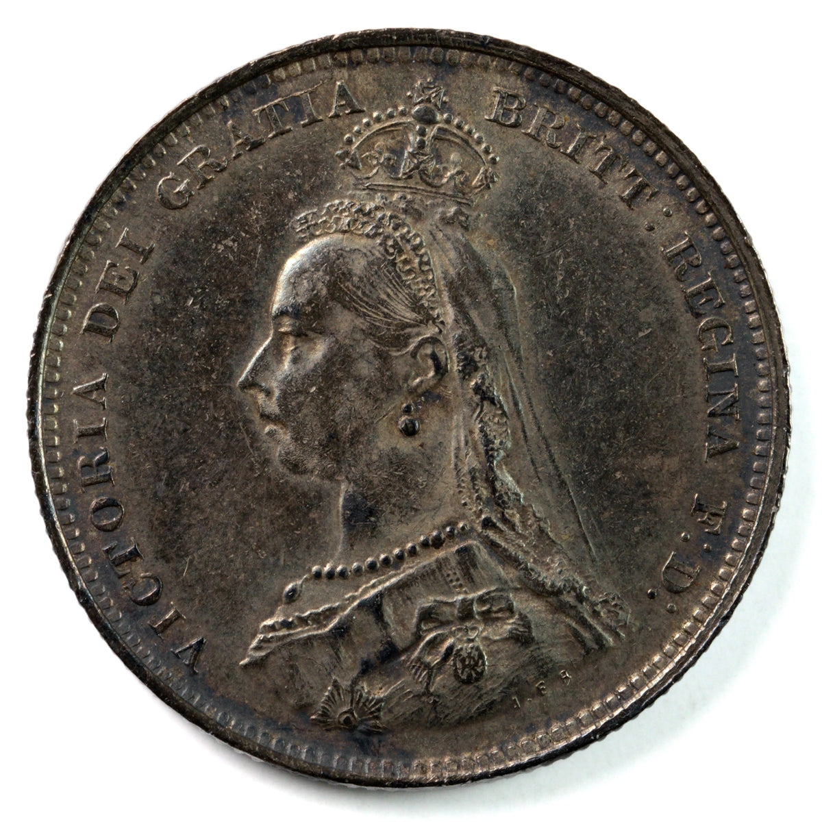 Great Britain 1887 Jubilee Shilling Almost Uncirculated (AU50) $