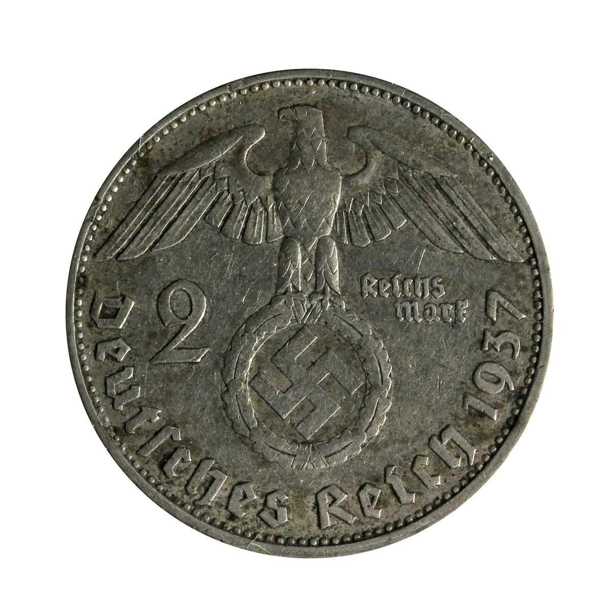German Third Reich 1937D 2 Marks Very Fine (VF20)