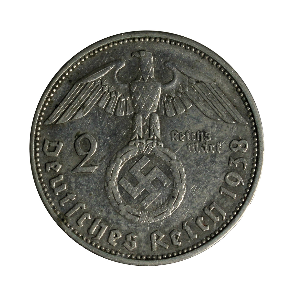 German Third Reich 1938A 2 Marks Extra Fine (EF40)